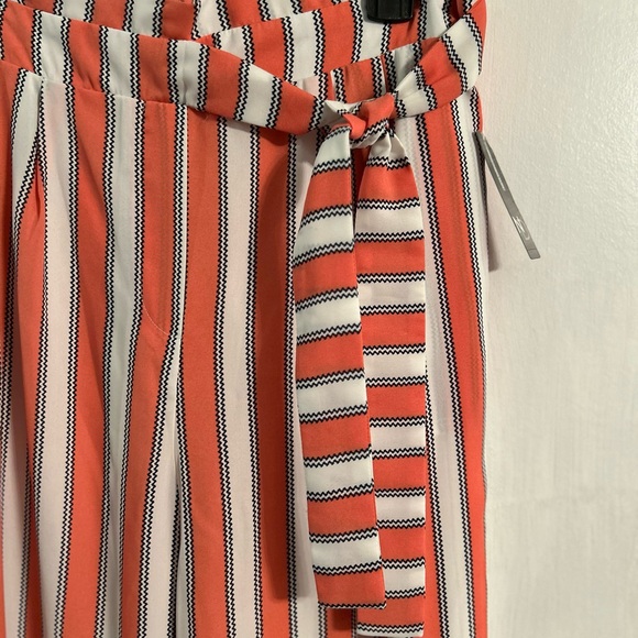 NWT Straight Leg Stripe Pants with Side Tie and Pockets, Women’s Medium - Picture 4 of 9